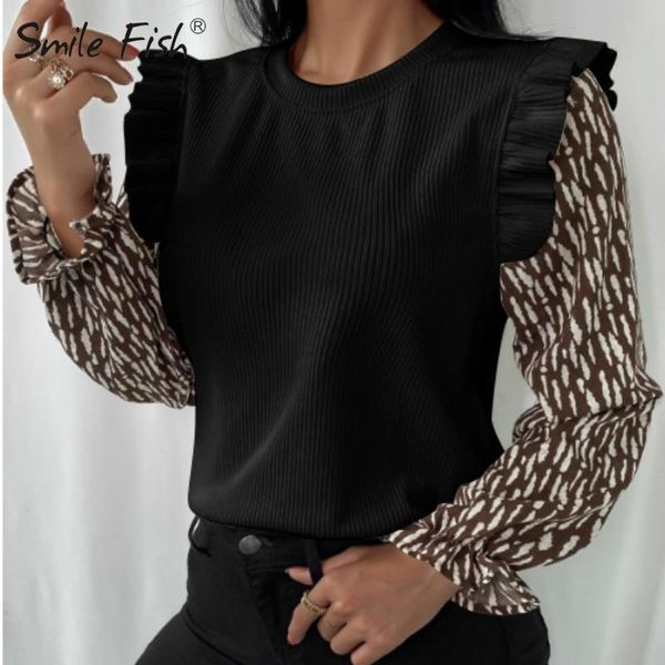 

long sleeve sweaters buffles bodycon lady sweater ribbed black outfits knitted casual women 2021 autumn o-neck pullovers g2143 women's, White;black