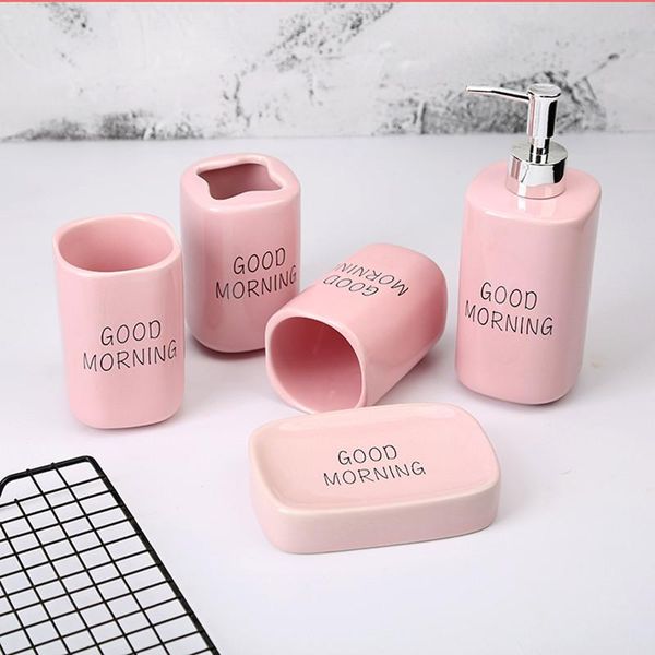 

bath accessory set bathroom accessories 5pcs sets of european-style rinse cup wedding creative toiletries soap dish toothbrush holder