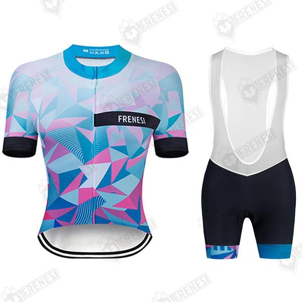 

frenesi women 2021 professional short sleeve riding clothing set sweat sport clothes ciclismo racing cycling bicycle sets, Black;blue