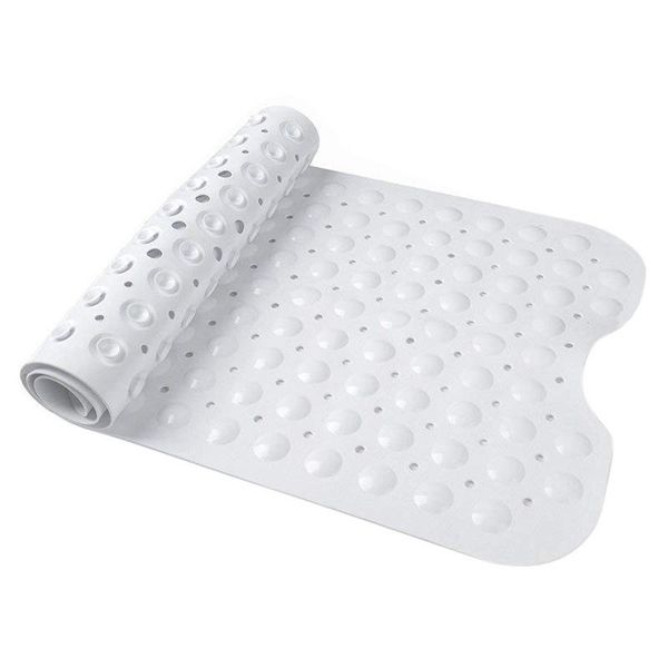 

bath mat 100 x 40cm with cupping massage white anti-slip material extra-long shower washable bathroom rug in machin mats