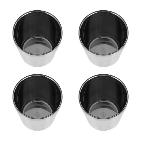 

mugs 4pcs stainless steel coffee cups 180ml water rustproof (silver)