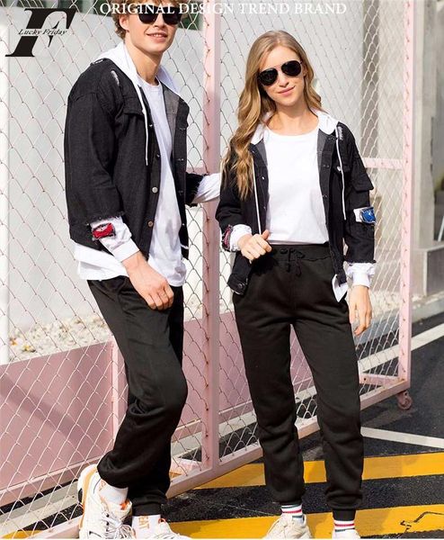 

women's pants & capris the house women fashion casual jogger warm trousers print high street slim loose mid oversizes straight b61a, Black;white