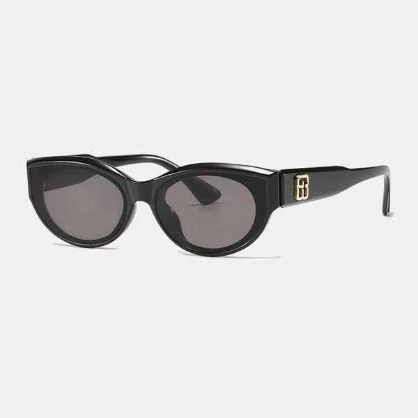 

cat eye pc full frame hd anti-uv retro sunglasses, Black