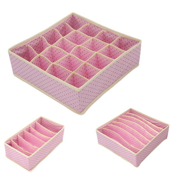 

storage drawers 3pc/set non-woven fabric dot pattern simple underwear box waterprool clothing organizer case bra socks for home bedroom