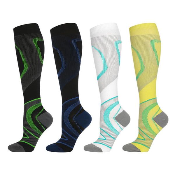 

socks & hosiery 2021 professional marathon running compression men women cycling prevention plantar fasciitis anti-fatigue nylon sock gift, Black;white