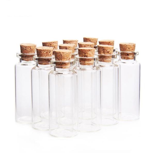 Bottiglie di vetro barattolo di sughero da 20 ml Decorazione fai da te mini bomboniere messaggio bottiglia di vetro fiala tappi di sughero piccole bottiglie di vetro vasetti SN5795