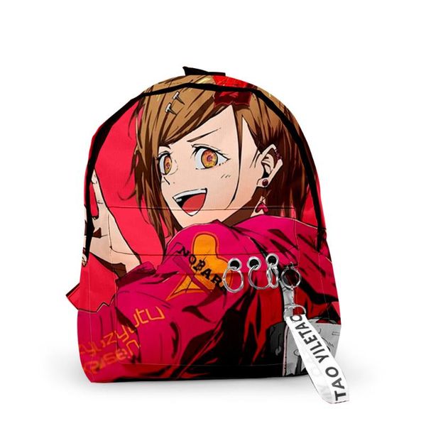 

backpack kawaii jujutsu kaisen merch school bags notebook backpacks boys/girls 3d oxford waterproof key chain vogue small travel