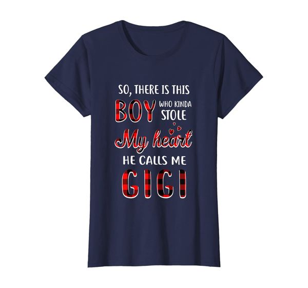 

womens this boy who kinda stole my heart he calls me gigi t-shirt, White;black