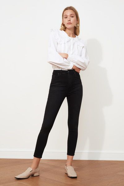 

women's jeans black high waist skinny women 2021 fashion, Blue