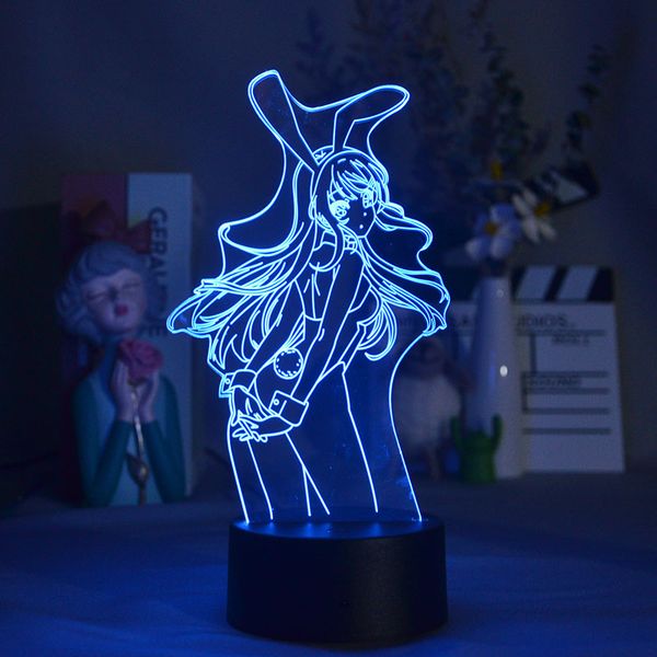 

3d lamp table bedside led night light baby bluetooth nightlight sakurajima mai home party l club decor kids gift app control