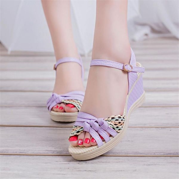 

wedges platform women sandals fashion quality comfortable bohemian for lady shoes high heel black dress