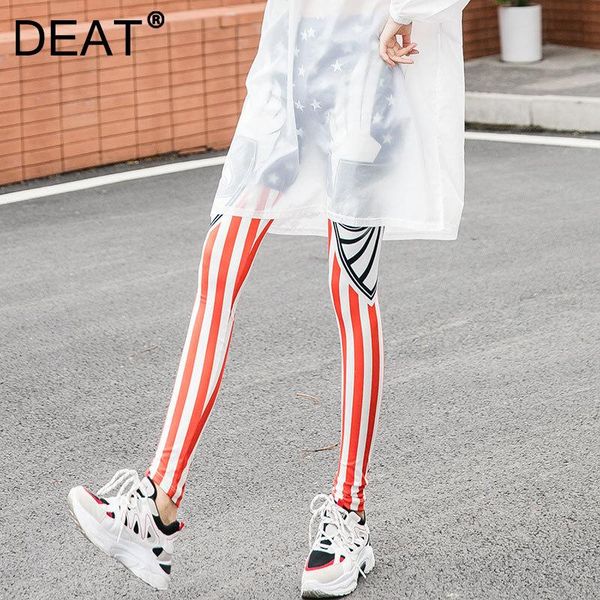 

women's pants & capris deat 2021 women fashion skinny red patchwork printing striped high elastic waist pencil spring and autumn 7e505, Black;white