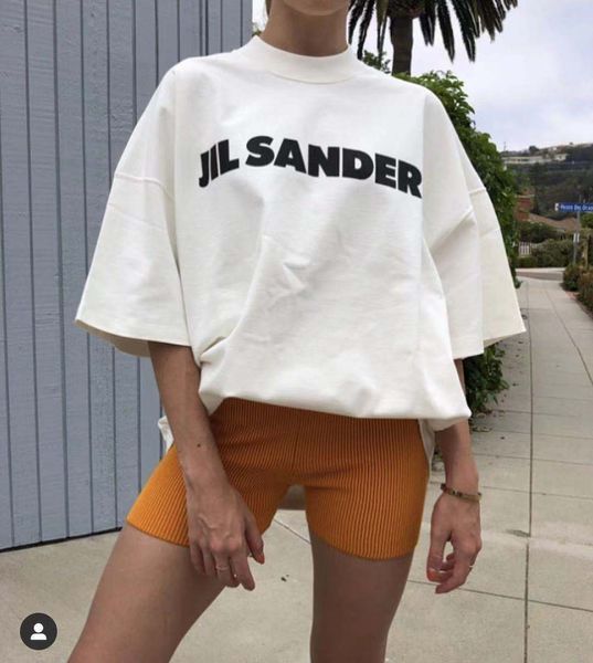 

fashion designers summer bf style new jil simplism os sander printed men's and women's casual short sleeve tshirt clothes, White