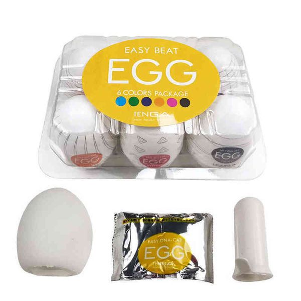 Nxy Sex-Masturbatoren für Männer, 6 Stück, Box, männliche Masturbationseier, Masturbatorbecher, Tasche, realistische Vielfalt, Gleitgel, Spielzeug für Männer, mit Lubricatin 1208