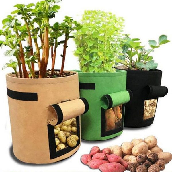 

planters & pots 3 size plant grow bags home garden potato pot greenhouse vegetable growing moisturizing jardin vertical bag tools