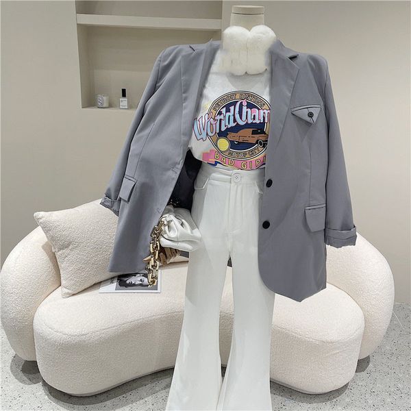 

blazers female spring niche fashion design commuter british blazer short web celebrity fried upper tide, White;black