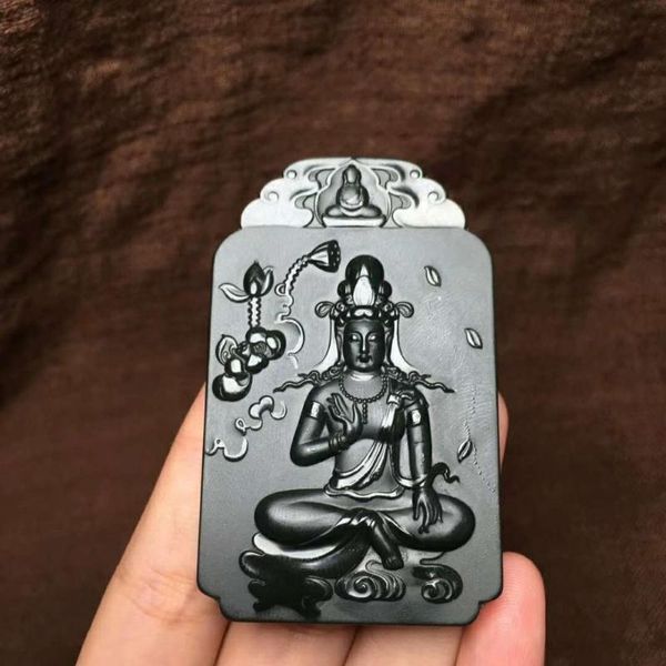 

lockets h49#hetian jade pendant, is warm and delicate, Silver