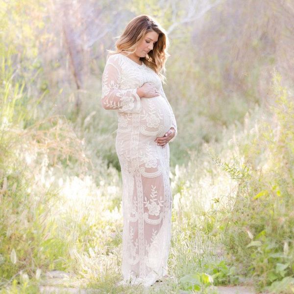 

maternity dresses white lace for pregnant women clothes pregnancy po shoot pography props