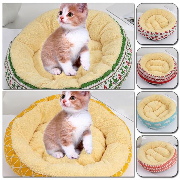 

dog kennel cat round sofa soft pet bed winter warm sleeping bag portable puppy cushion mats 50*12cm small medium house kennels & pens