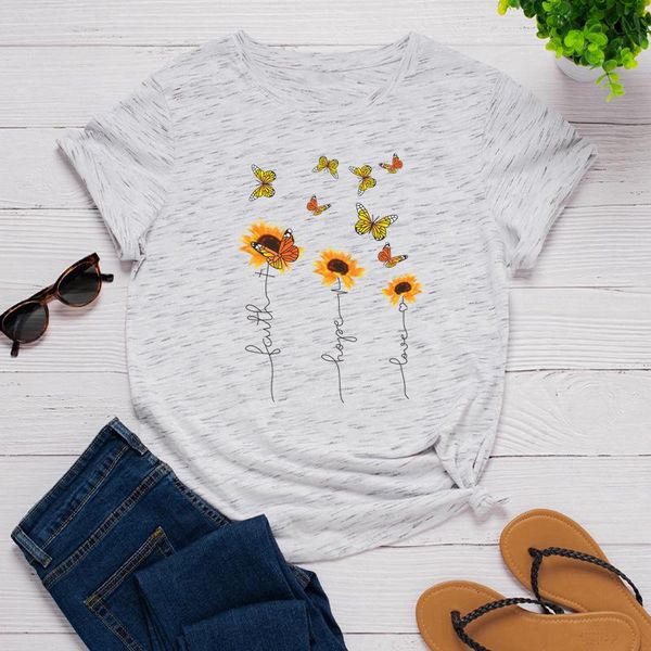 

women's t-shirt summer sunflower fashion women cute graphic t shirt harajuku short sleeve fun tshirt female cotton tees, White