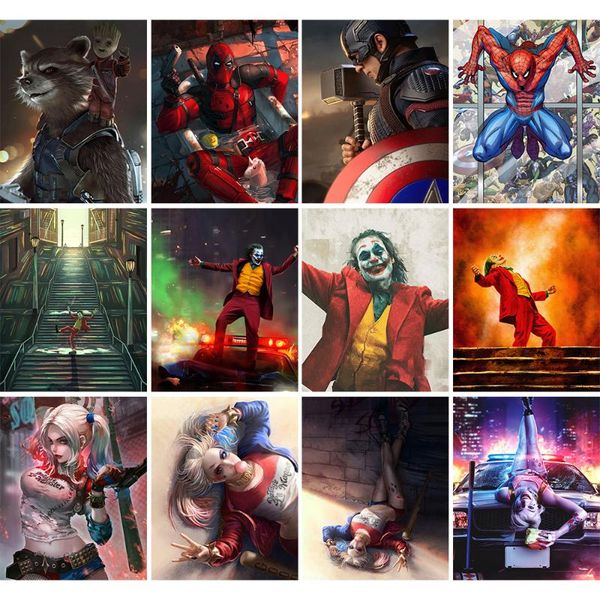 

paintings movie characters paint by numbers art picture set coloring decorative canvas wall artcraft oil