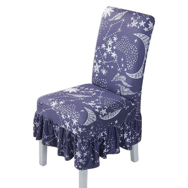 

floral printing wedding party ruffled hem super stretch for banquet dining chair cover flounced coverings elastic protection covers