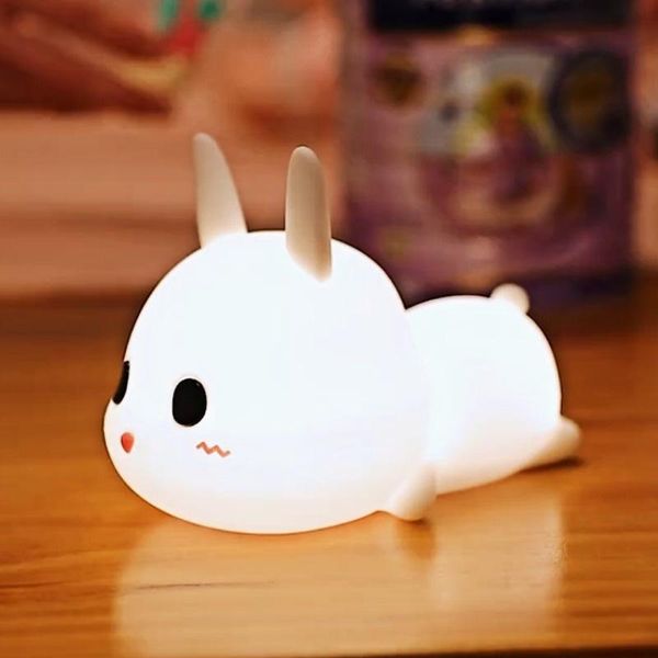 

smart home control lovely silicone night lamp bedroom bedside clapping girl gift baby feeding children's room with sleeping