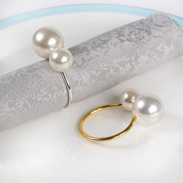 

napkin rings 12pcs/lot creative personality metal ring the toast button western buckle pearl meal
