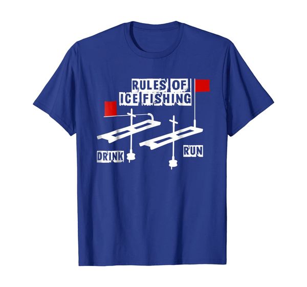

Funny Rules of Ice Fishing Drinking T Shirt, Mainly pictures
