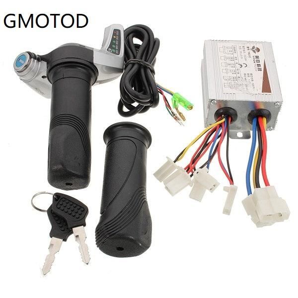 

handlebars 36v 500w motorcycle controller brushed w/ throttle twist grips 7/8 inches(22.2mm) electric bike