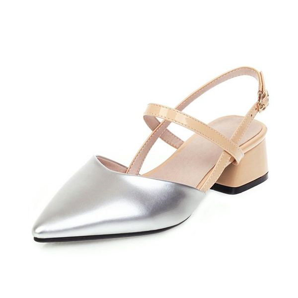 

big size pointed contrast sandals high heels women shoes woman summer ladies, Black