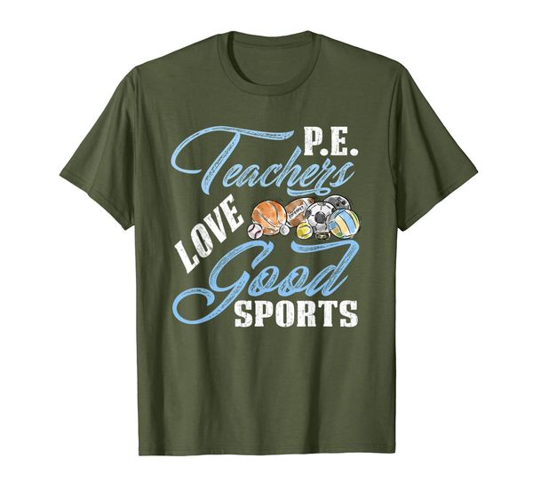 

pe teachers love good sport tshirt funny gift for pe teacher t-shirt, White;black