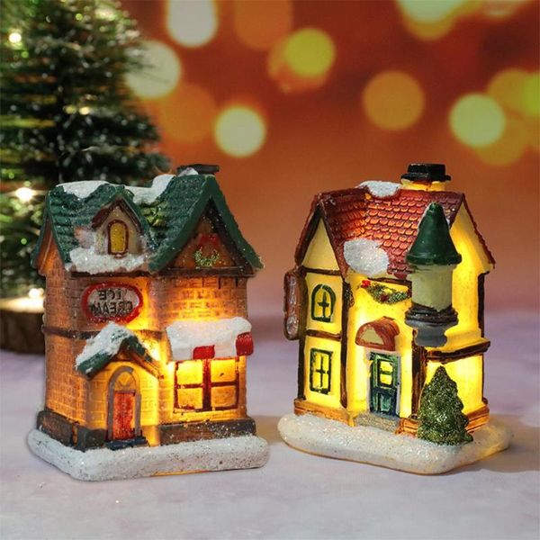 

strings christmas house figurines durable led miniature landscape