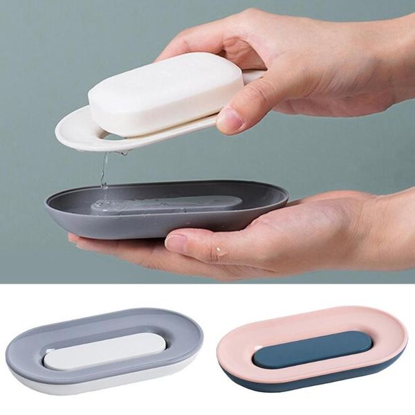 

bathroom double layer portable draining soap holder storage rack dish organizer accessories dishes