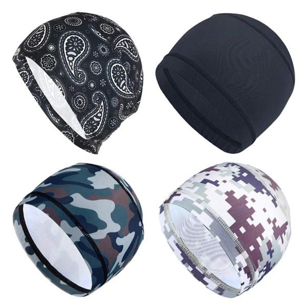 

4pcs quick-drying helmet liner moisture-absorbing comfortable breathable sports cap accessory for men cycling caps & masks, Black