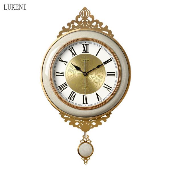 

wall clocks american metal ceramic swingable clock art creative watch fashion atmosphere home trend decoration quartz