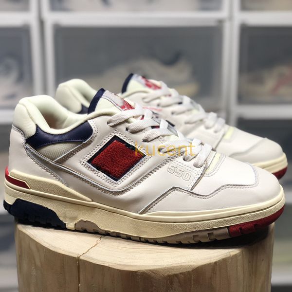 

new bb550 b550 550 basketball nb designer skate shoes white navy green men women trainer sports low sneakers leather rubber outsole for outd, Black