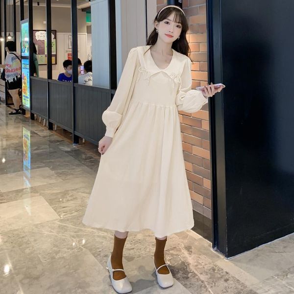 

maternity dresses loose fashion dress, White