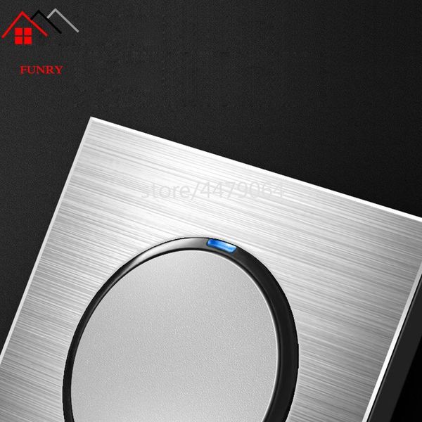 

smart home control 4 gang light switch any click household silver aluminum alloy panel tv ethernet socket 90v-250v