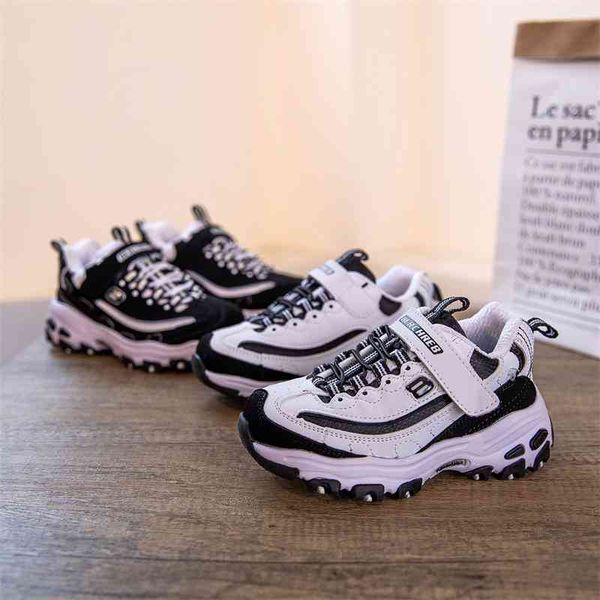 

2021 spring new korean boys' fashion velcro children's girls' breathable versatile running shoes, Black;red