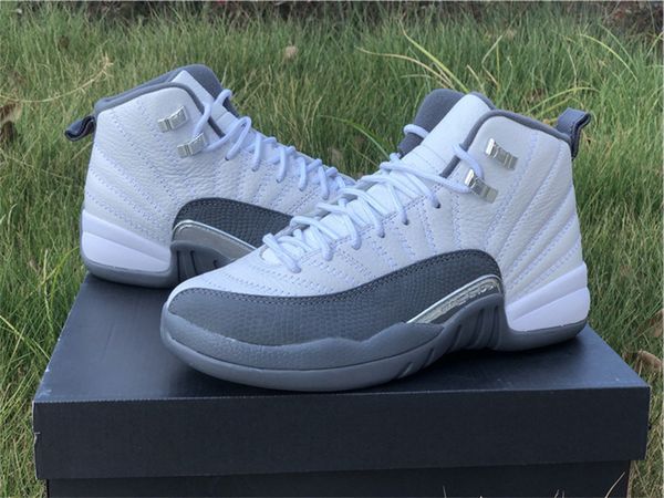 

mens 12 xii dark grey basketball shoes jumpman 12s white sports sneakers size eu36-47.5 ship with