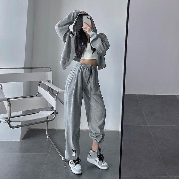 

women's pants & capris kawaii street high waist loose slim lettered sports sweatpants casual harem trousers korean ev8h, Black;white