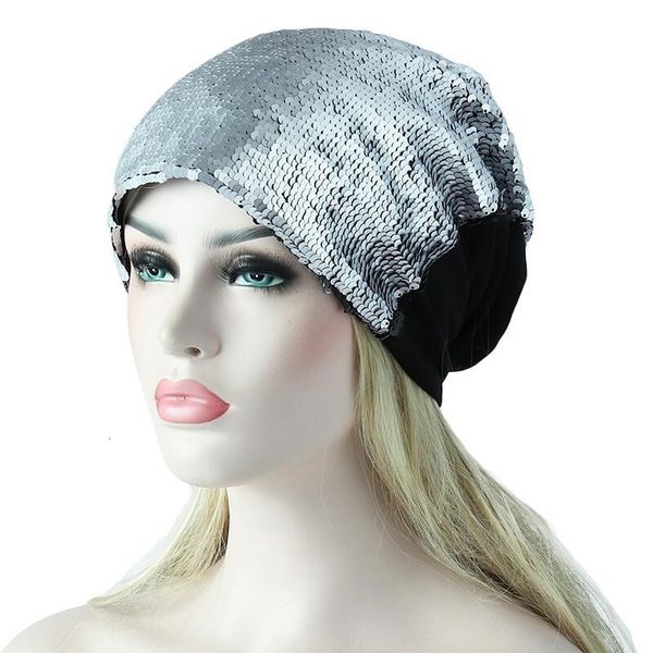 

wide brim hats women knitted paillette bling cap casual glossy beanies hip-hop skullies beanie sequin caps soft warm slouch 1y0s, Blue;gray