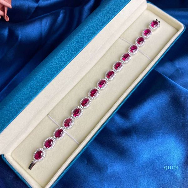 

hbp fashion new s925 silver luxury red inlaid women's personality design egg temperament bracelet, Golden;silver