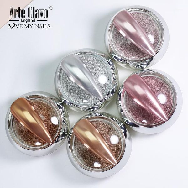 

arte clavo nail magic mirror power glitters shimmer effect chrome pigment for uv gel polish diy decorations art manicure1, Silver;gold