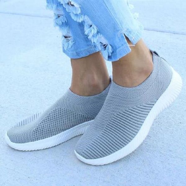 

running womens shoes knitting sock sneakers women spring summer slip on flat shoe plus size loafers flats walking krasovki famela