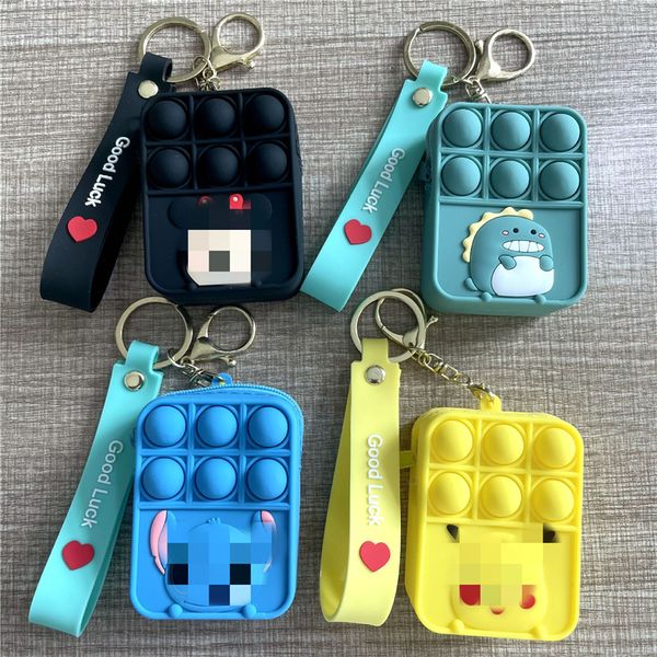 

cute bag fidget toy push bubble animal fruit rodent pioneer coin purse cartoon silicone bubbles music pioneer bags