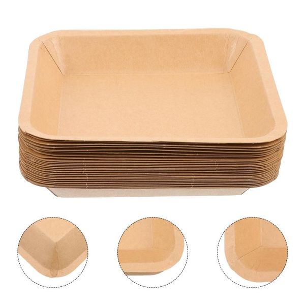 

gift wrap 25pcs disposable kraft paper plates thickened fried chicken chips