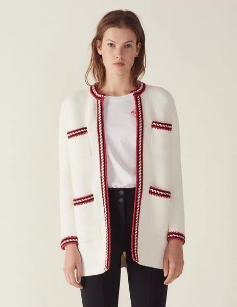 

women's wool & blends arrival autumn ladies stitching lady elegant temperament jacket long coat knit sweater female simple ol work casu, Black