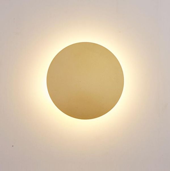 

simple and creative round led wall lamp, soft lighting, bedroom bedside lamp